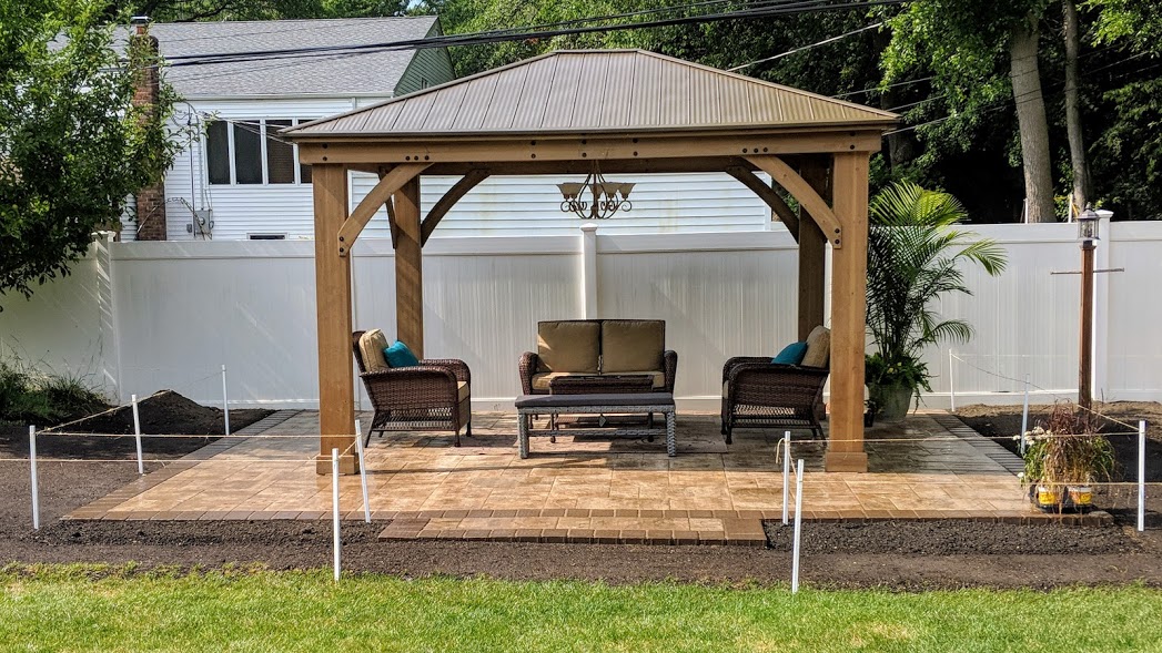 Backyard gathering space after project