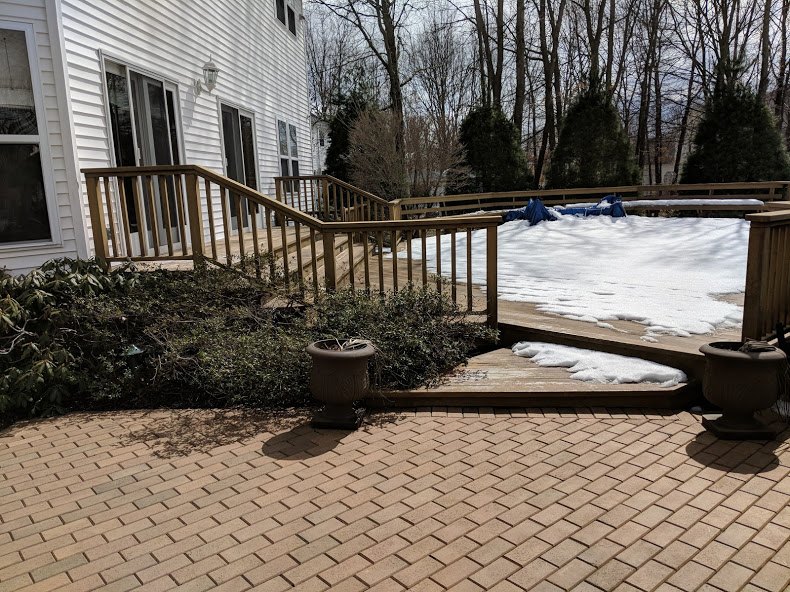 Deck and railing update — before project view